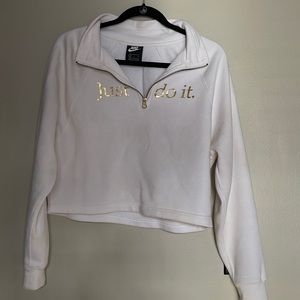 White Nike cropped hoodie